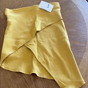 Mustard angled skirt